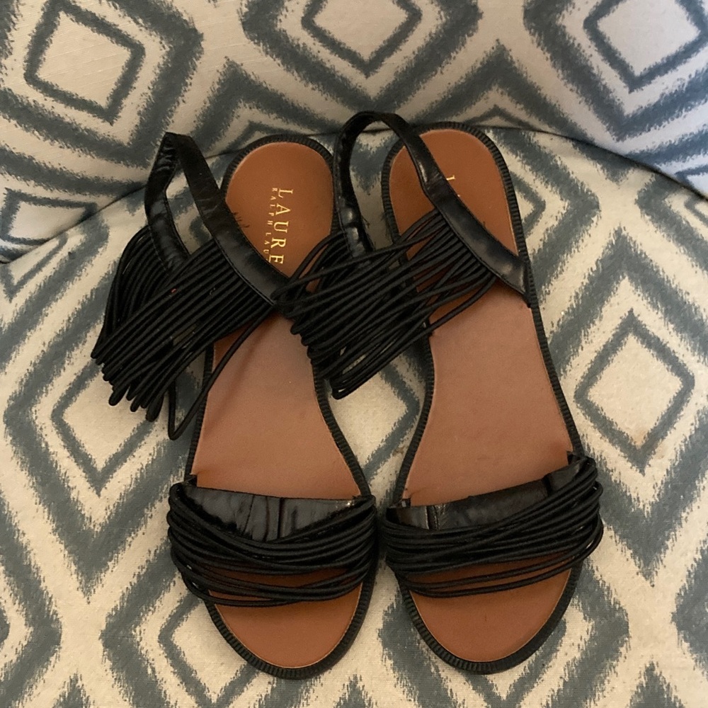 Lauren Ralph Lauren Black Strappy Sandals 8B 🌸